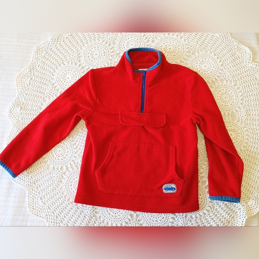 JOE FRESH Red Quarter Zip Fleece Sweater 100% Polyester Size 4